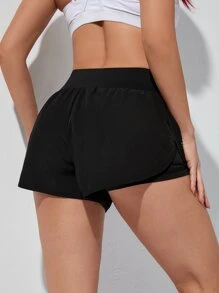 Shorts deportivos transpirable suave - Negro - Ver 2