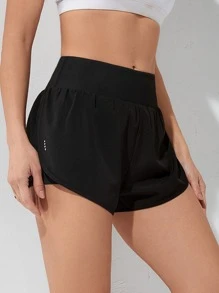 Shorts deportivos transpirable suave - Negro - Ver 4