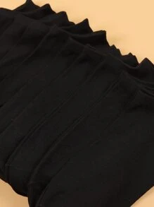 10pairs Solid Ankle Socks - Black - View 3