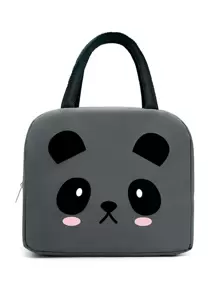Túi ăn trưa đồ họa hoạt hình - Màu xám đen - Xem 1