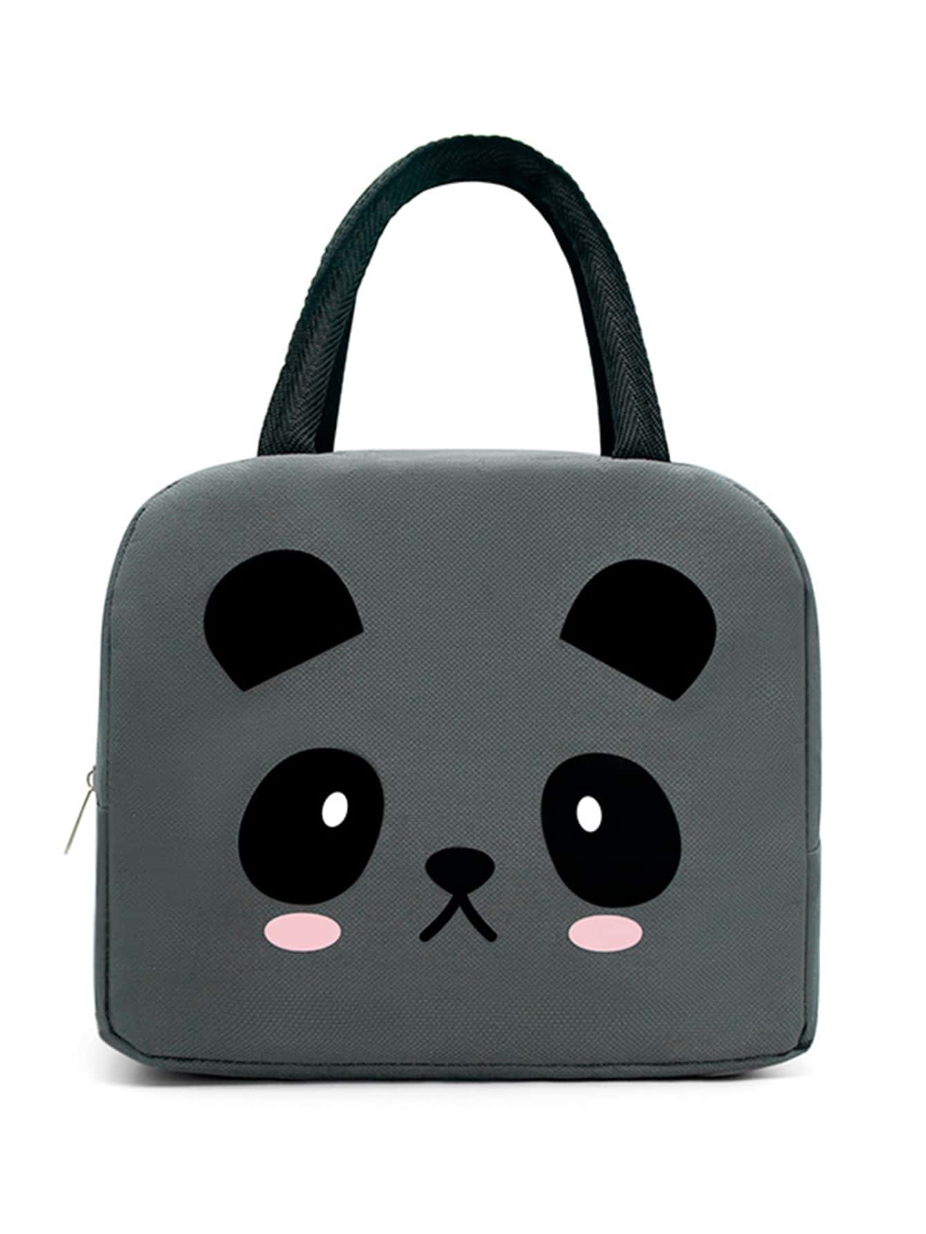 Túi ăn trưa đồ họa hoạt hình - Màu xám đen - Xem 1