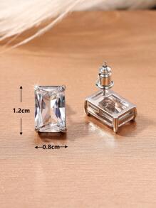 一对时尚立方氧化锆耳钉，女士婚礼订婚周年纪念派对珠宝情人节礼物