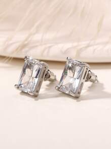 一对时尚立方氧化锆耳钉，女士婚礼订婚周年纪念派对珠宝情人节礼物