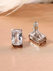 一对时尚立方氧化锆耳钉，女士婚礼订婚周年纪念派对珠宝情人节礼物