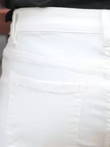 Manfinity Homme Hombres Jeans con bolsillo oblicuo - Blanco - Ver 4