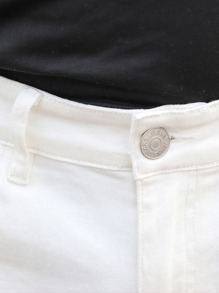 Manfinity Homme Hombres Jeans con bolsillo oblicuo - Blanco - Ver 7