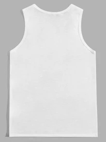 Manfinity VCAY Men Coconut Tree Print Tank Top - White - View 2