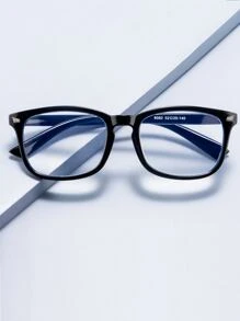 Men Acrylic Frame Glasses Clear Glasses Accessories - Black - View 3