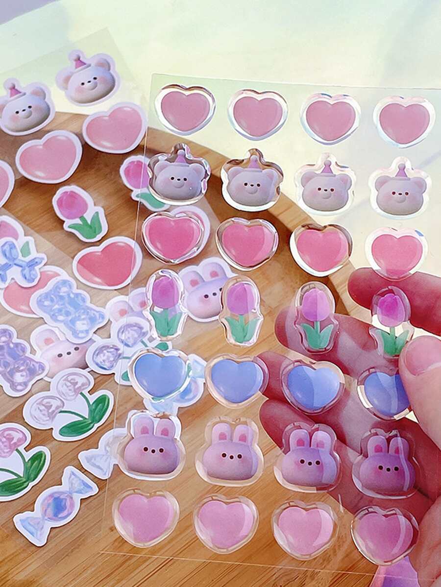 3 cái Phim hoạt hình Đồ họa Ngẫu nhiên Decal - Nhiều màu - Xem 1