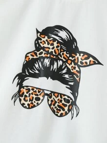 Bộ thời trang bé gái Tương phản ràng buộc Con số Báo Giải trí - Nhiều màu - Xem 3