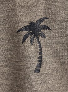 SHEIN Toddler Boys Coconut Tree Tee - Mocha Brown - View 3