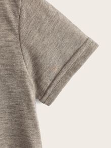 SHEIN Toddler Boys Coconut Tree Tee - Mocha Brown - View 4