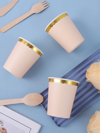 10入組燙金一次性杯子
