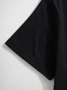 INAWLY Camiseta gráfica con dibujos animados y lemas: "Las rosas son rojas, me voy a la cama" Tops gráficos para mujeres - Negro - Ver 3