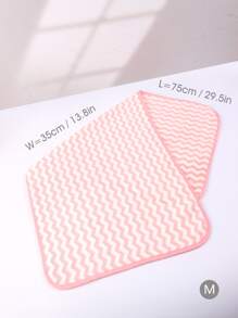 nicovaer 1pc Soft, Absorbent, Pink Wavy Pattern Polyester Fiber Pet Towel & Blanket Suitable For Daily Use, Outdoor Travel For Cats And Dogs - Multicolor - View 3