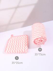 nicovaer 1pc Soft, Absorbent, Pink Wavy Pattern Polyester Fiber Pet Towel & Blanket Suitable For Daily Use, Outdoor Travel For Cats And Dogs - Multicolor - View 7