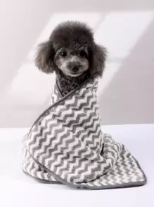 nicovaer 1 Bộ Khăn Thấm Mềm & Chăn Ấm Cho Thú Cưng, Họa Tiết Lượn Sóng Màu Xám, Vải Sợi Polyester, Thích Hợp Cho Chó Mèo, Sử Dụng Hàng Ngày Và Du Lịch Ngoài Trời - Nhiều màu - Xem 1