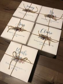 2 件白色带盖礼盒，伴娘求婚礼盒配丝带礼盒，婚礼、生日礼物、送礼会和其他派对的礼盒，情人节礼物，情人节 - 白色 - 查看 4