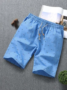 Manfinity RSRT Men Allover Print Drawstring Shorts - Blue - View 1