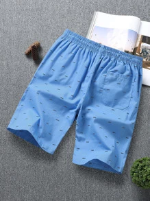 Manfinity RSRT Men Allover Print Drawstring Shorts - Blue - View 2
