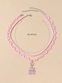 2入組星星和熊吊墜項鍊