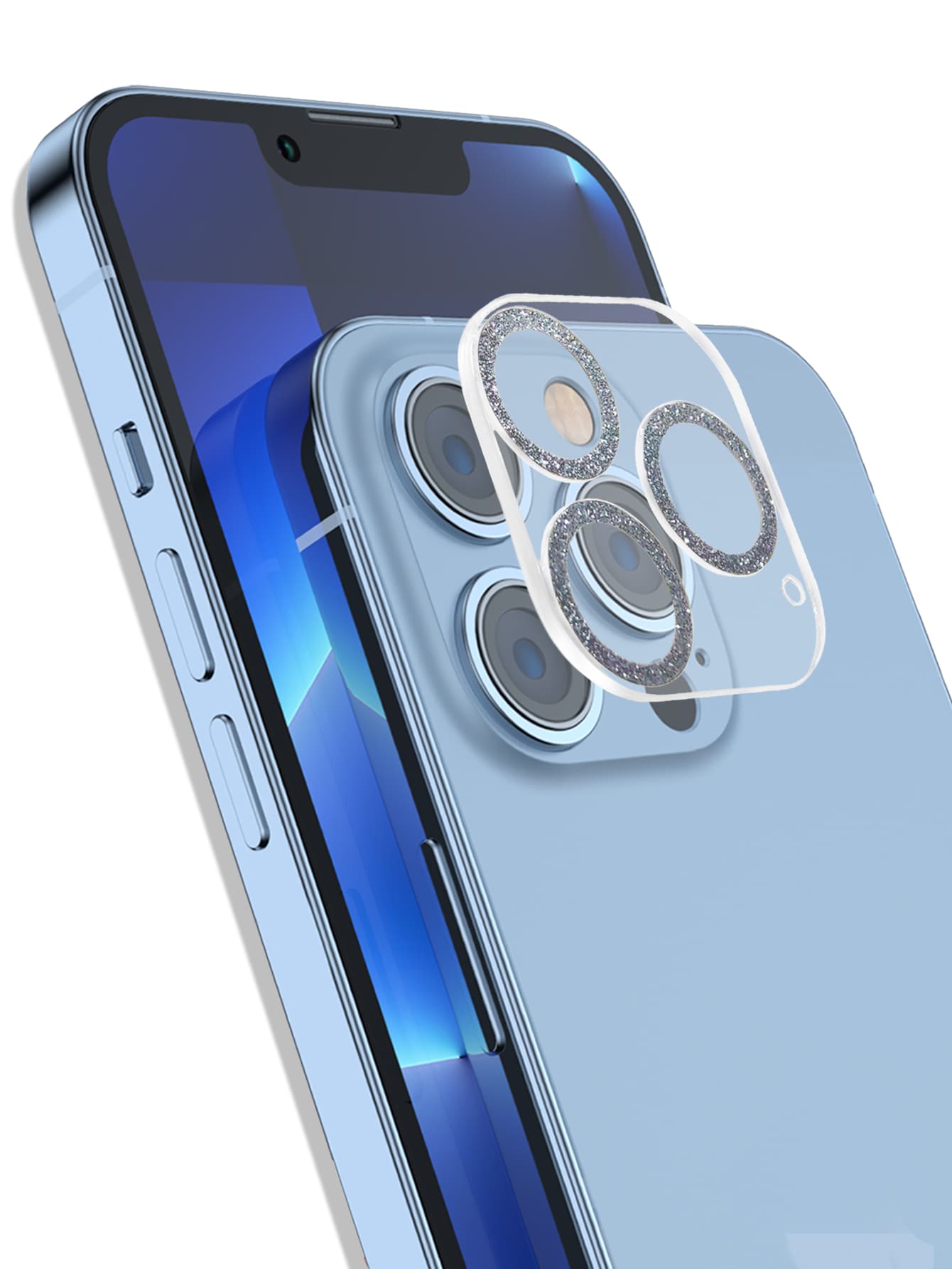 1pc long lanh điện thoại phim ống kính tương thích với iPhone - Bạc - Xem 1