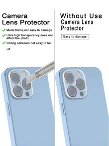 1pc long lanh điện thoại phim ống kính tương thích với iPhone - Bạc - Xem 3