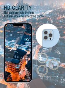 1pc long lanh điện thoại phim ống kính tương thích với iPhone - Bạc - Xem 6