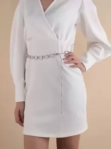 Simple Chain Belt - Silver - View 1