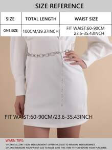 Simple Chain Belt - Silver - View 4