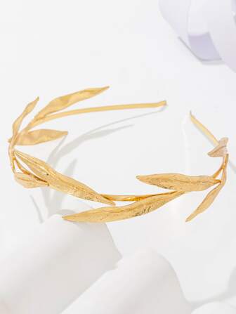 Diadema con decoración de hojas, tocado dorado, diadema, aros para el cabello, accesorios para el cabello