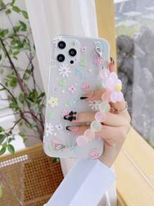 夏日雏菊串珠花卉链条手机壳，适用于 、S24U、S24+、S24、S23U、S23+、S23，防震防水防摔防刮 - 彩色 - 查看 1