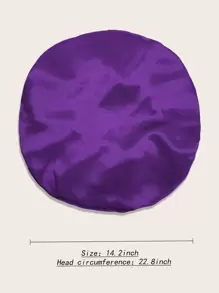 Awegeo 1件装女士纯色双层缎面睡帽，可调节抽绳和纽扣，时尚睡帽，日常佩戴，保护头发并造型，母亲节礼物 - 紫羅蘭色 - 查看 4