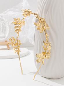 Leaf Decor Headband - Gold - View 2