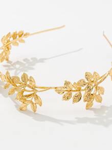 Leaf Decor Headband - Gold - View 3