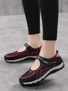 Slip On Schuhe mit Farbblock, Klettverschluss