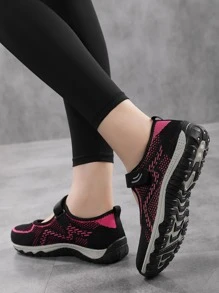 Slip On Schuhe mit Farbblock, Klettverschluss