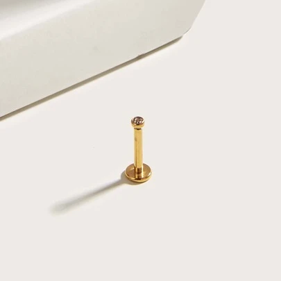 Anillo de labio Labret con decoración de diamantes de imitación, piercing punk de cristal de acero inoxidable unisex, un regalo de joyería corporal de moda para cualquier ocasión