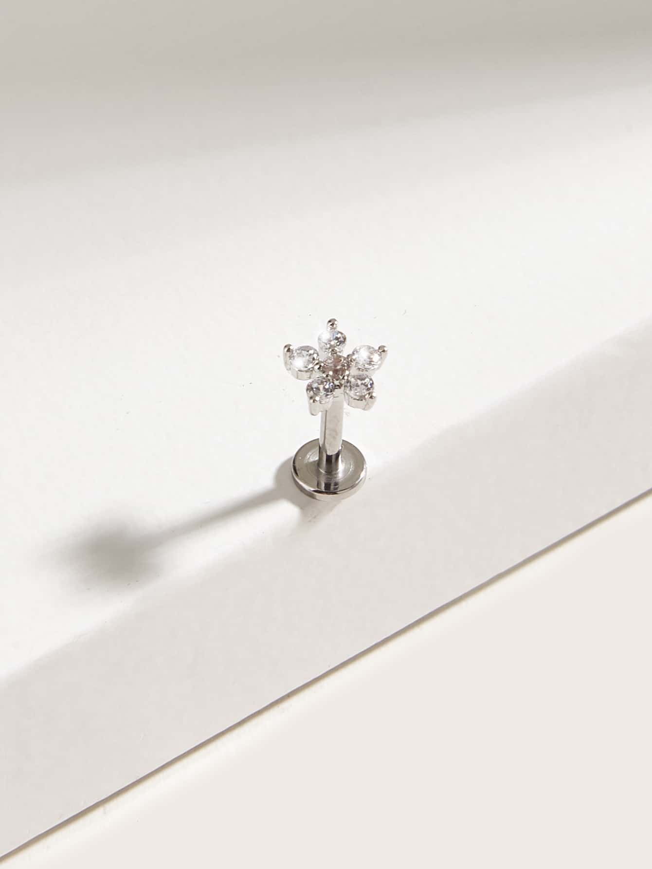 1pc Rhinestone Flower Design Stud Earring Valentines