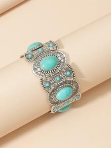 Vòng tay cổ điển rộng - Màu Bạc Cổ - Xem 2