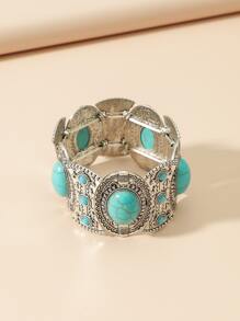 Vòng tay cổ điển rộng - Màu Bạc Cổ - Xem 4