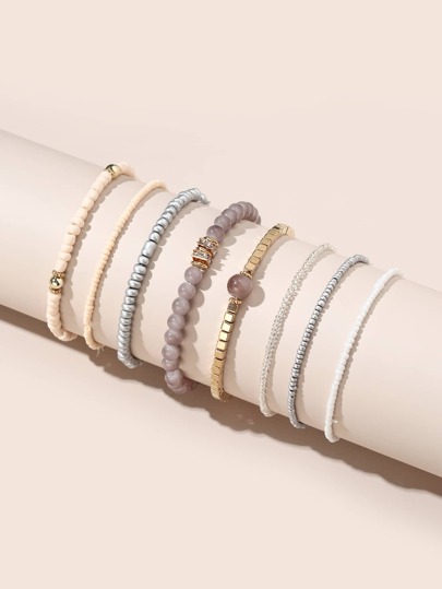 8 piezas pulsera con cuenta vistosa