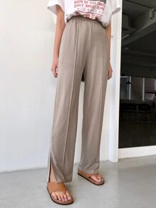 DAZY 鋼絲編織分裂褲襠 - 卡其色 - 查看 7