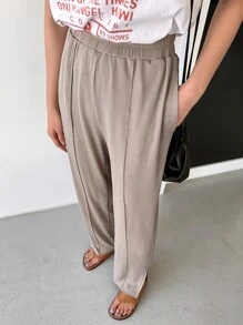 DAZY 鋼絲編織分裂褲襠 - 卡其色 - 查看 8