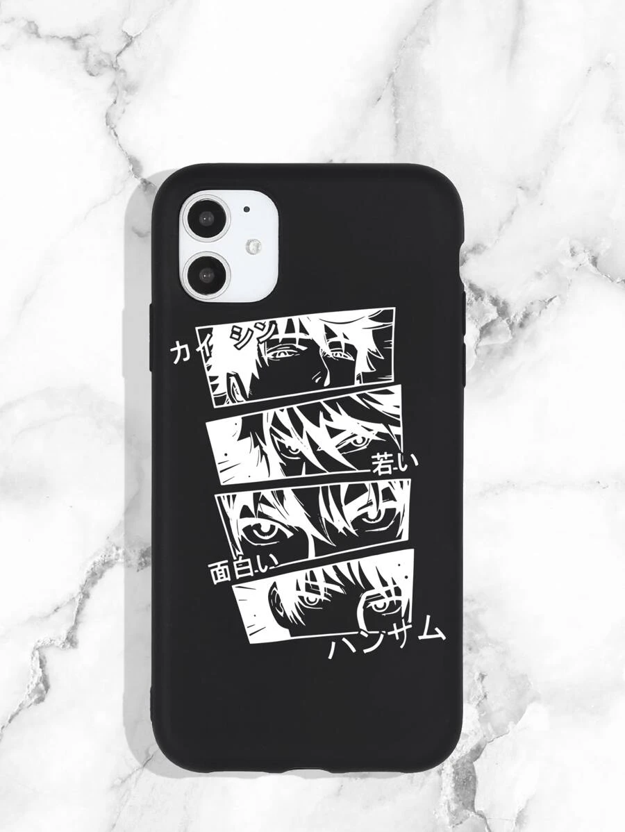 nhân vật hoạt hình mô hình vỏ điện thoại di động - màu đen - Xem 1