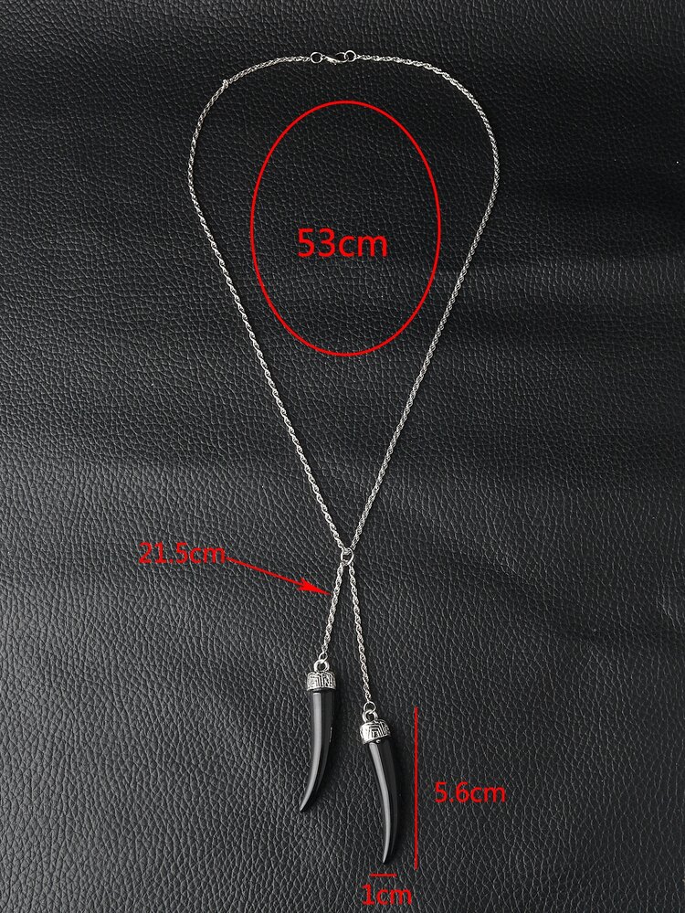 Collar con diseño de colmillo de lobo - Multicolor - Añade 4