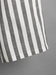 SHEIN Tween Boy's Striped Knot Waist Elastic Waistband Casual Shorts, Summer - Multicolor - View 4