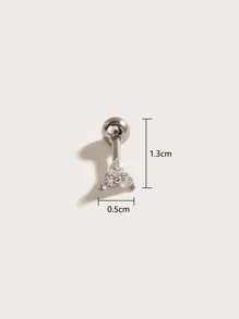 Flower Stud Earring - Silver - View 3