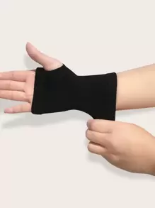 1pair Black Breathable Fitness Fingerless Gloves Gym Gym Wristbands Accessories