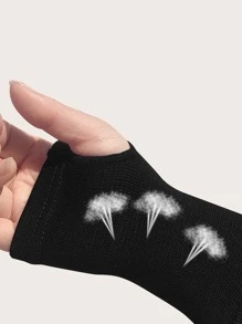 1pair Black Breathable Fitness Fingerless Gloves Gym Gym Wristbands Accessories